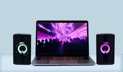 Multimedia Digital Speakers - Bass Sound Colourful and Luminous Sound for Laptops & Desktops