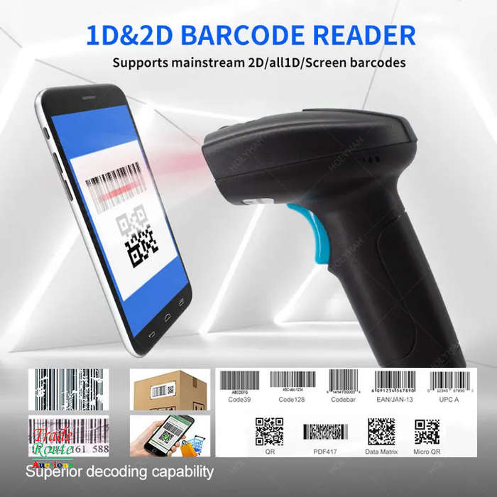 Barcode Scanner 1D/2D Wireless Handheld Automatic 2D QR Code Wireless