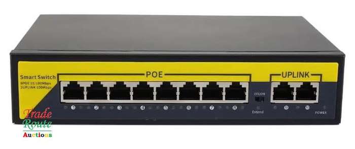 10 PORT POE network cable powered Switch Hub 100Mbps PoE Ethernet 10/100 8 Channel Switch