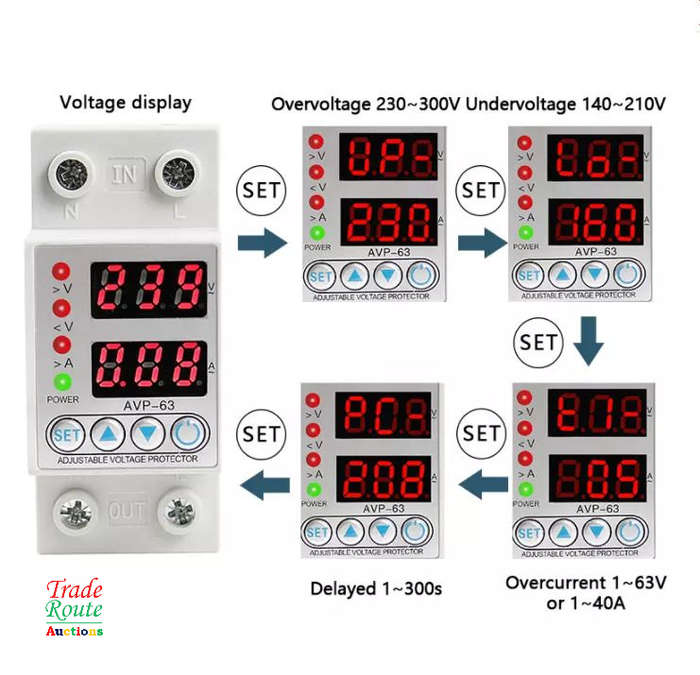 Over Voltage Under Voltage Protection Switch  Adjustable Self Resetting Overvoltage Protector Switch