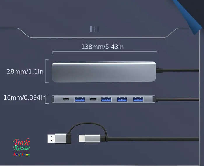 7 in 1 USB-C Adapter Hub Docking Station 7 Port USB HUB Type C Docking Station