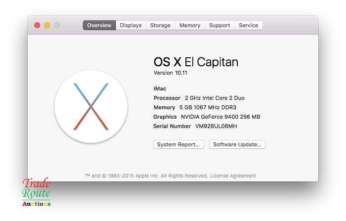 iMac 20-Inch `Core 2 Duo` 2.0Ghz - All in One COMPUTER Desktop - 5GB RAM - 1TB HDD