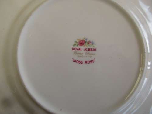 ROYAL ALBERT  TRIO CUP SAUCER AND SIDE PLATE MOSS ROSE