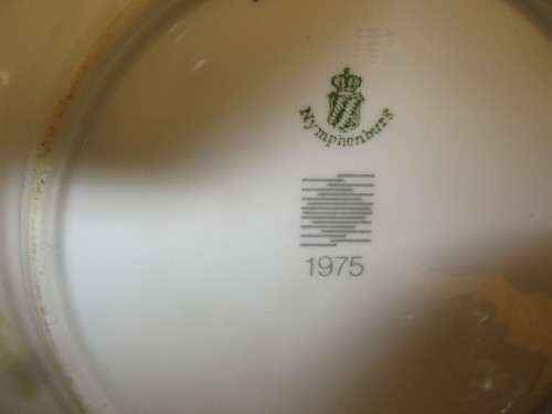 NYMPHENBURG (GERMANY) TRIO CUP SAUCER AND BISCUIT   PLATE 1975