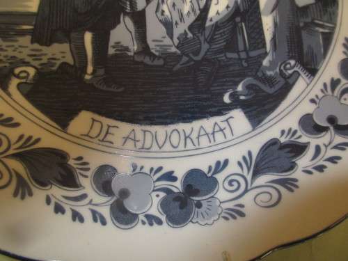 BEAUTIFUL BIG DELFT HOLLAND DE ADVOKAAT DISPLAY  PLATE SERIES NUMBER 1490