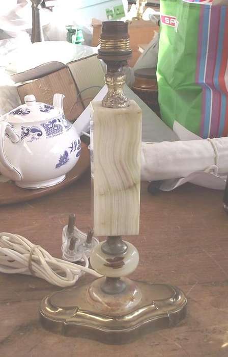 MARBLE AND BRASS LAMP