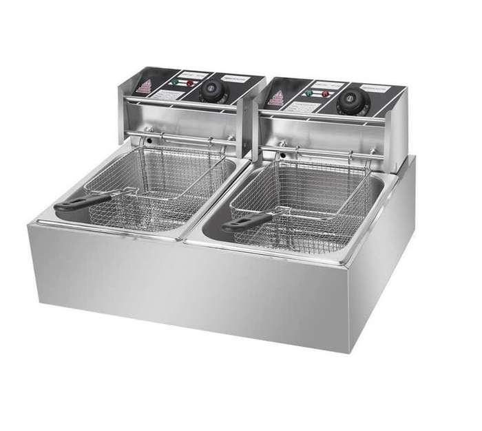 Delica 6L + 6L Double Pan Deep Fryer Silver