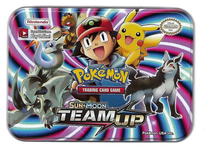 Pokemon Tin Box Including 80 Pokemon Cards PLUS 3 Booster Packs - Perfect Christmas Gift - Xmas