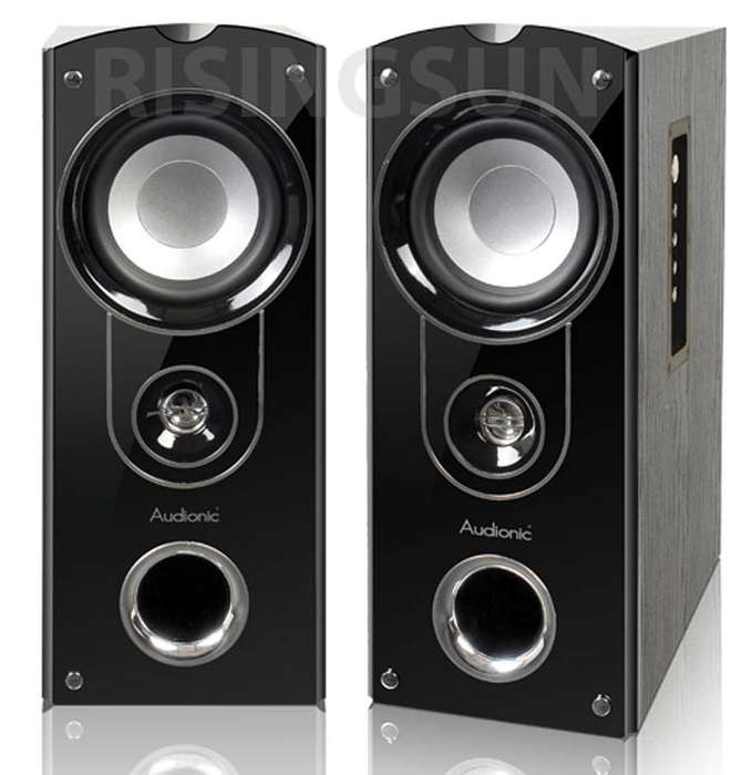 AUDIONIC *CLASSIC 5* 50W RMS SPEAKERS WITH BUILTIN MP3 PLAYER, FM RADIO, REMOTE, CARD READER