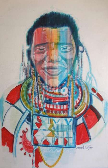 mark enslin oil painting  - maasai