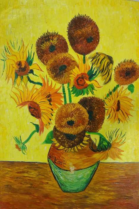 after van gogh sunflowers oil painting