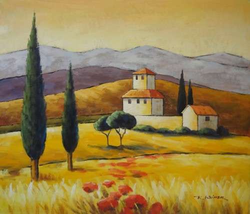 tuscan landscape oil painting