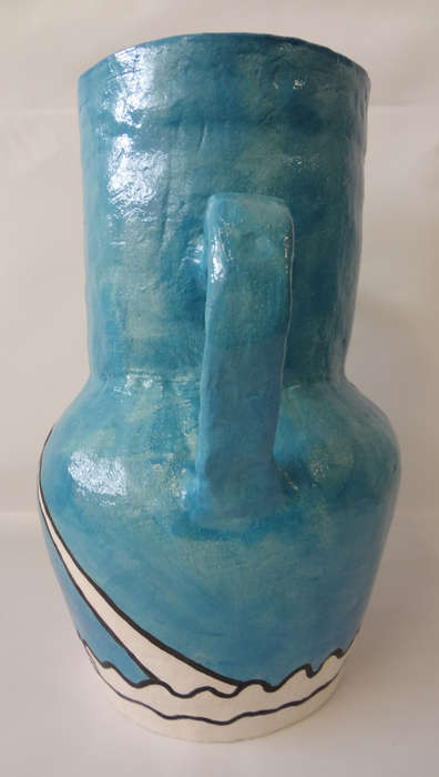 richard scott hand painted ceramic vase lighthouse