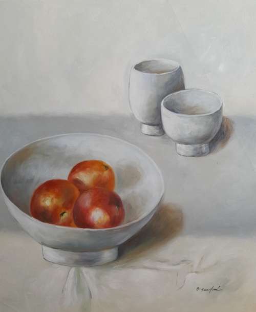 still life study oil painting