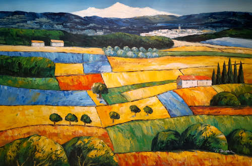 modern countryside landscape Oil Painting