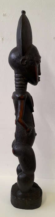 baule female figure wood sculpture african artefact ivory coast