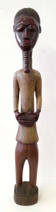 baule male figure wood sculpture african artefact ivory coast