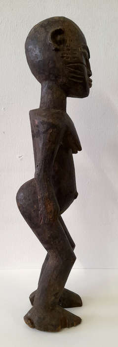 west african female wood figure artefact sculpture