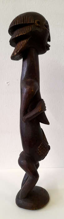 west african baule female wood figure artefact sculpture
