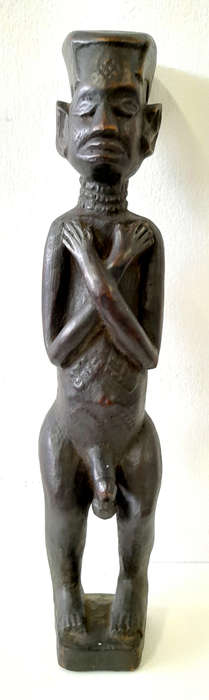 west african male wood figure artefact sculpture