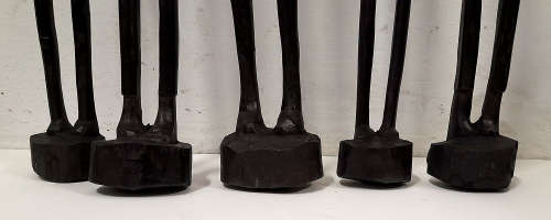 5 pcs male & female african wood figures