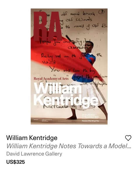 william kentridge Royal Academy Of Arts exhibition poster