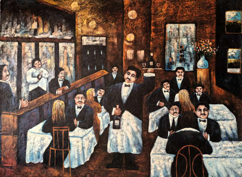 restaurant oil painting