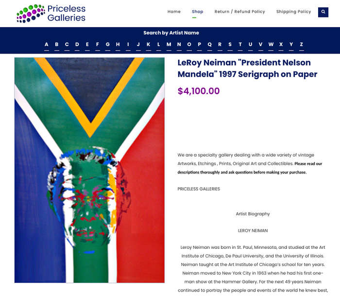 LeRoy Neiman - President Nelson Mandela print