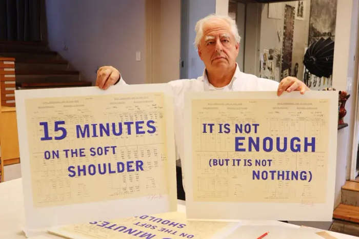 william kentridge -` 15 minutes on the soft shoulder` print