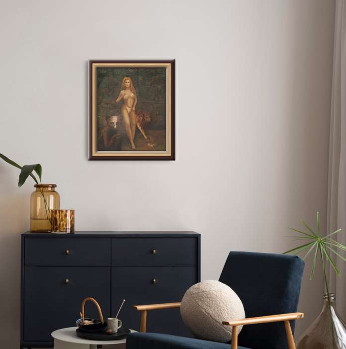 the den oil painting