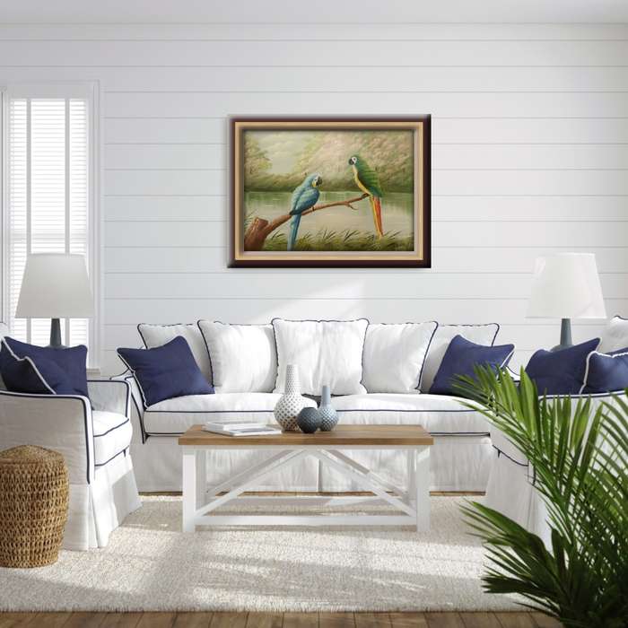 parrots oil painting