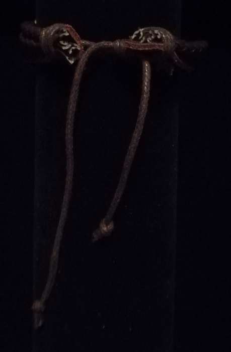 Unisex Multilayer Adjustable Leather / Vegan leather Wax String Bracelet  with Cross  - Brown