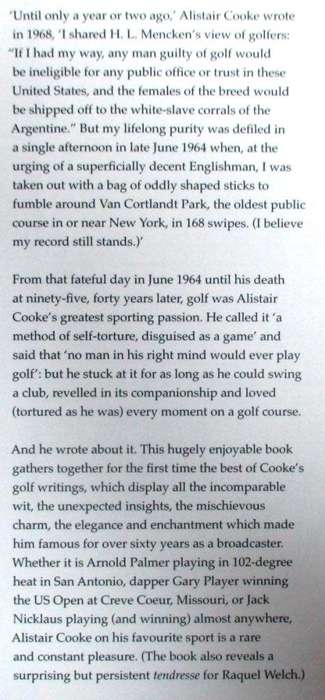 The Marvellous Mania - Alistair Cooke on Golf