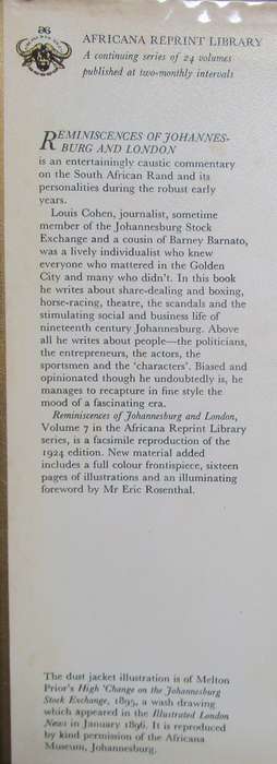 Reminiscences of Johannesburg and London
