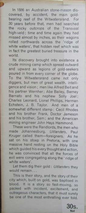 The Outlanders the Men Who Made Johannesburg