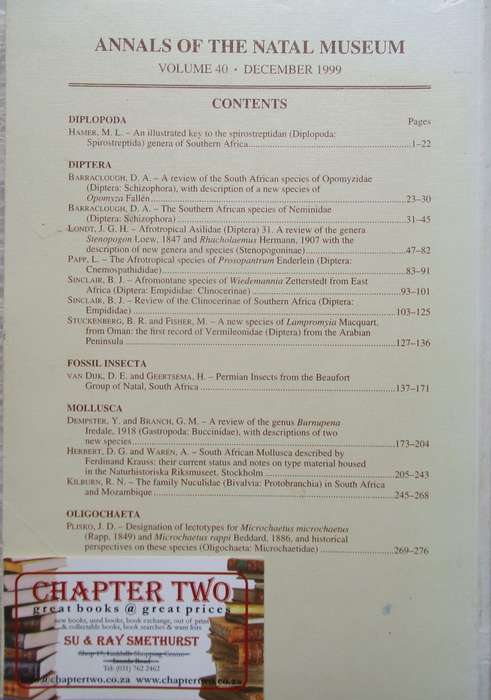 Annals of the Natal Museum Volume 40