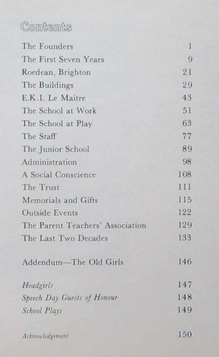 Honneur Aulx Dignes Roedean School (S.A.) 1903-1978