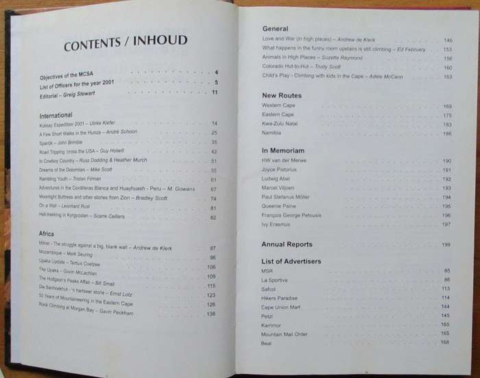 The Journal of the Mountain Club of South Africa No. 104 of 2001