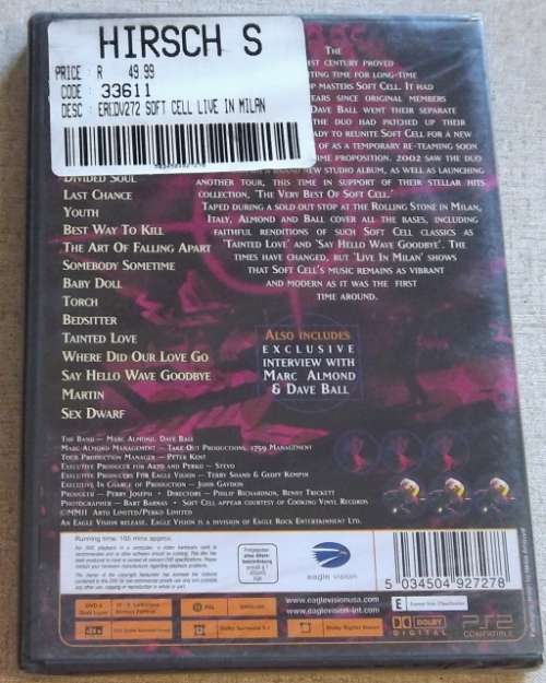 SOFT CELL Live in Milan DVD