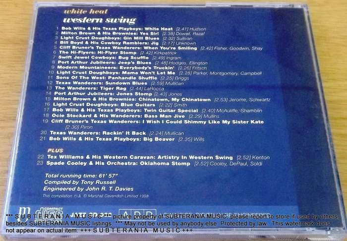 JAZZ GREATS Western Swing  White Heat [Shelf G Box 8]