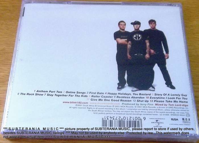 BLINK 182 Take off your Pants and Jacket CD