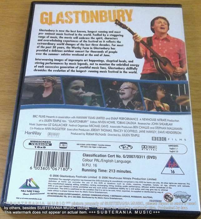 GLASTONBURY The Mud The Music The Madness 2 DVD