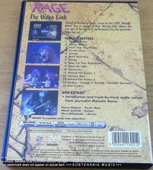 RAGE The Video Link DVD