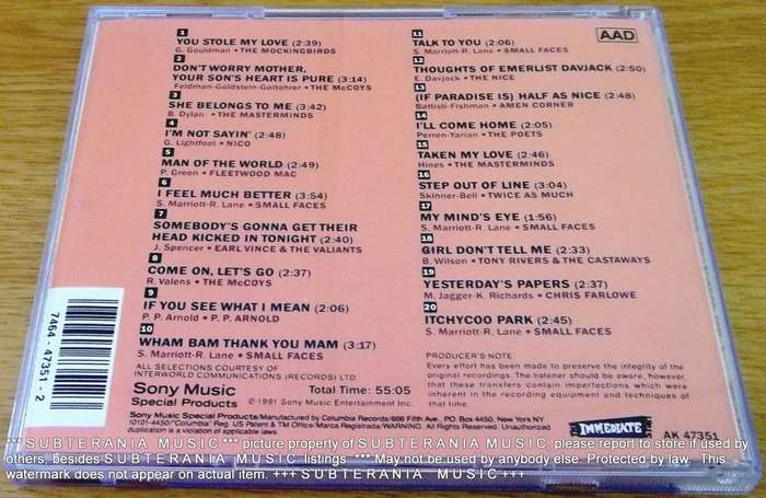 Various artists THE IMMEDIATE SINGLES COLLECTION