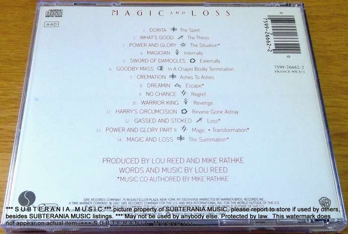 LOU REED Magic and Loss CD