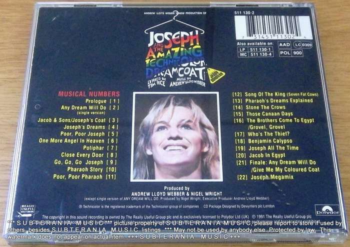 JOSEPH AND THE AMAZING TECHNICOLOR DREAMCOAT  O.S.T. CD