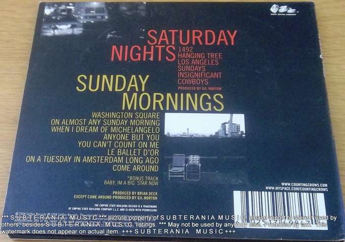 COUNTING CROWS Sunday Nights and Sunday Mornings  [Shelf G Box 9]