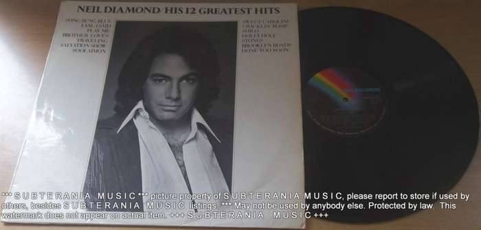 NEIL DIAMOND His 12 Greatest Hits Vinyl LP Record