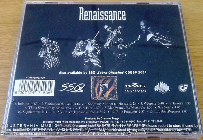 SOWETO STRING QUARTET Ranaissance [Shelf G Box 21]