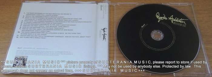 JANE`S ADDICTION Interview Disc  [Shelf G Box 21]